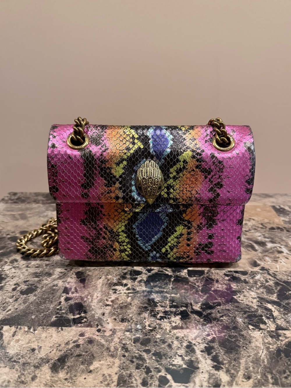 Kurt Geiger Kensington Snake-Skin Bag - Picture 3 of 15